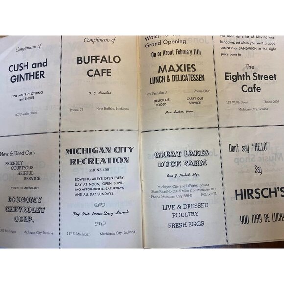 Vintage 1950s Michigan City IN Advertising Brochure - Local Businesses & Events - Picture 4 of 7